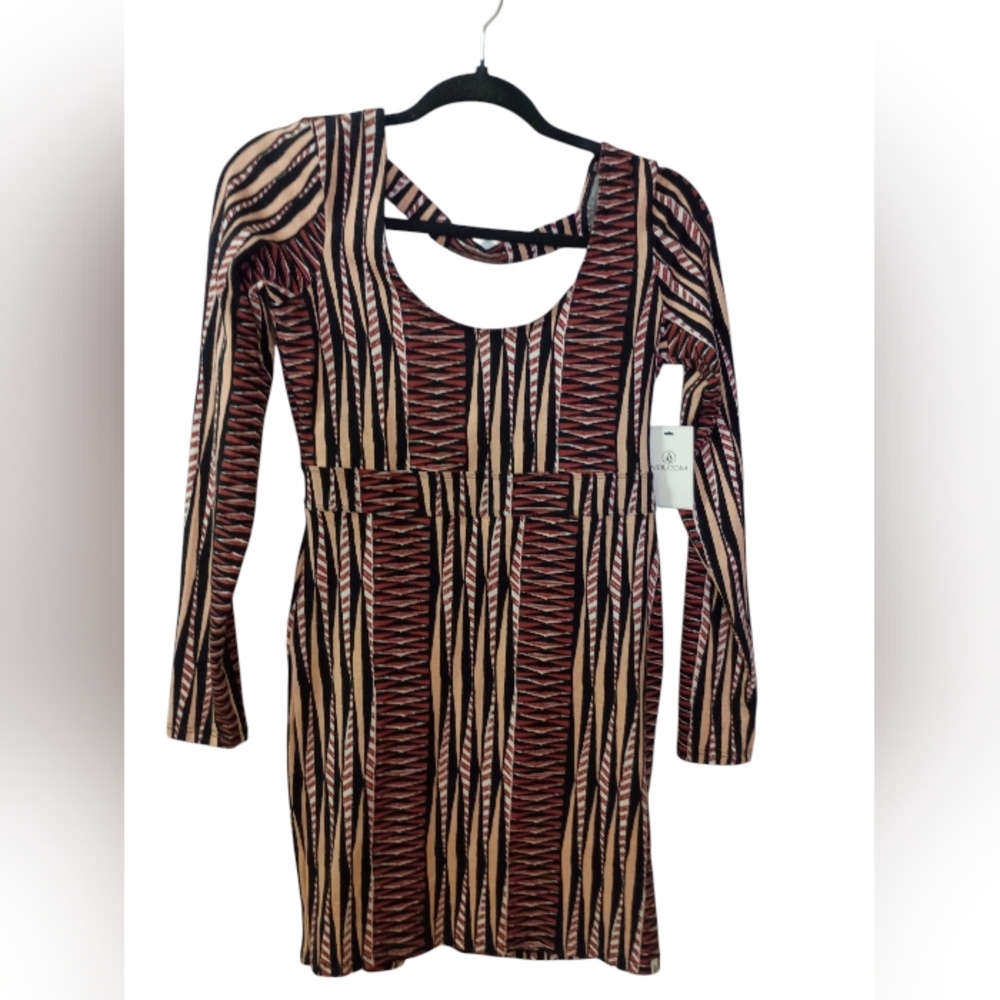 Volcom Women's Tribal Print Bodycon Fitted Dress SZ Small NWT